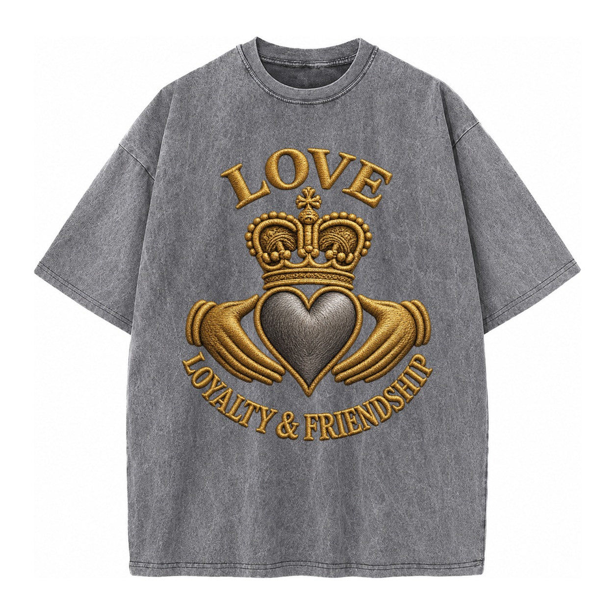 Claddagh Symbol  - Vintage T-shirt – Grey