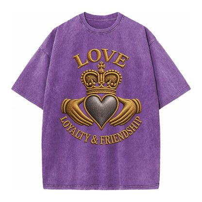 Claddagh Symbol  - Vintage T-shirt – Purple