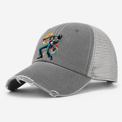 Clarinet Icon Music Instruments Washed Trucker Hat – Grey