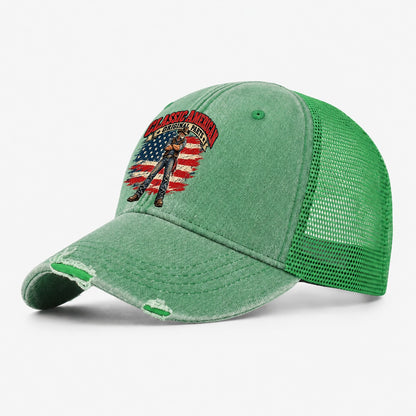 Classic American Original Parts Old Man Strong Washed Trucker Hat – Ink Green