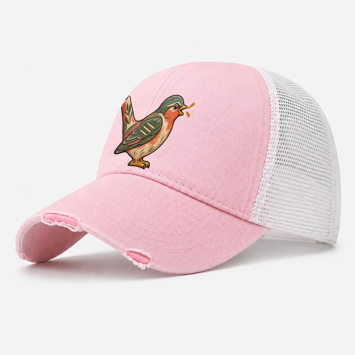 Clay Bird Whistle Gentle Wild Washed Trucker Hat – Light Pink