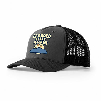 Clouded Out Again Astronomy And Stargazing Trucker Hat – Dark Grey Black
