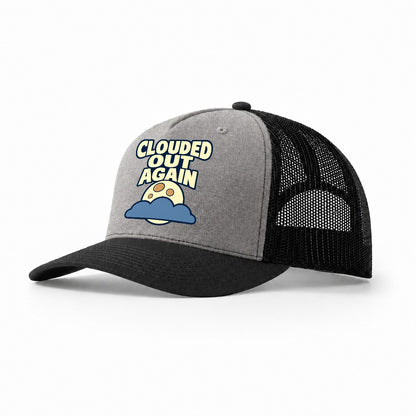Clouded Out Again Astronomy And Stargazing Trucker Hat – Grey Black