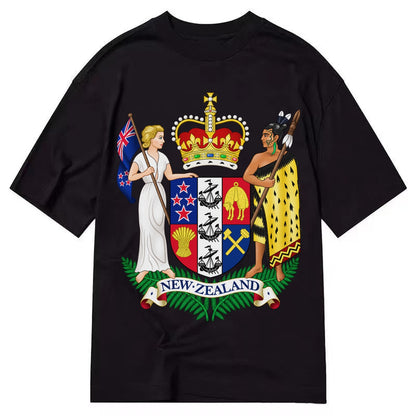 Coat Of Arms Of New Zealand - Classic T-shirt – Black