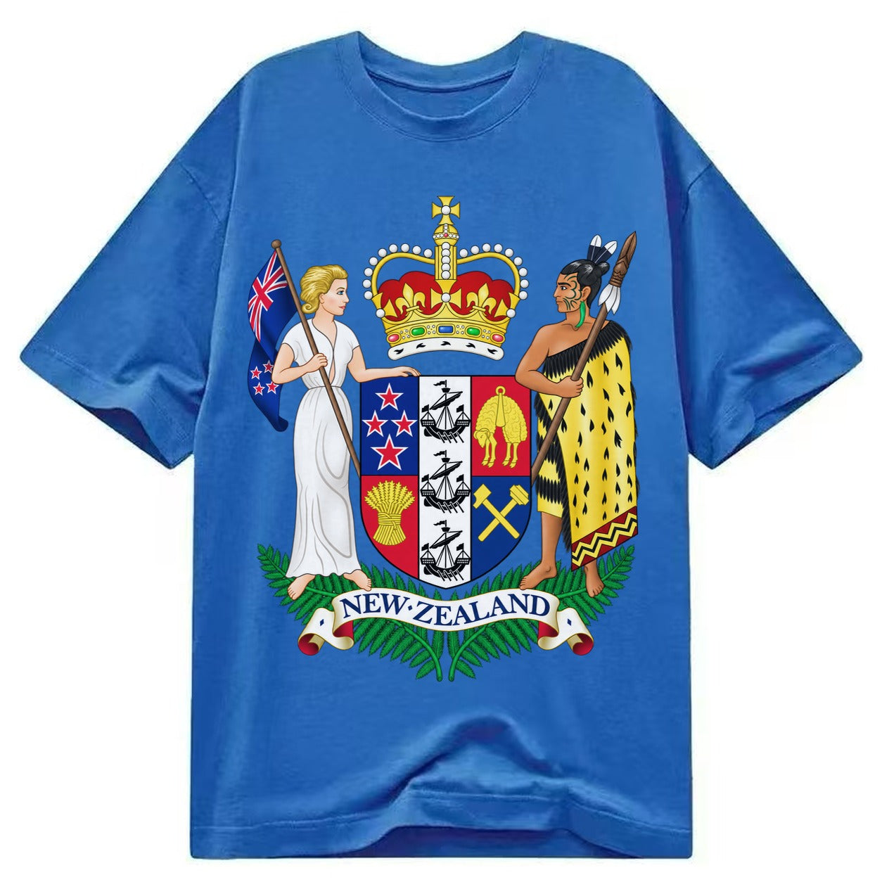 Coat Of Arms Of New Zealand - Classic T-shirt – Blue