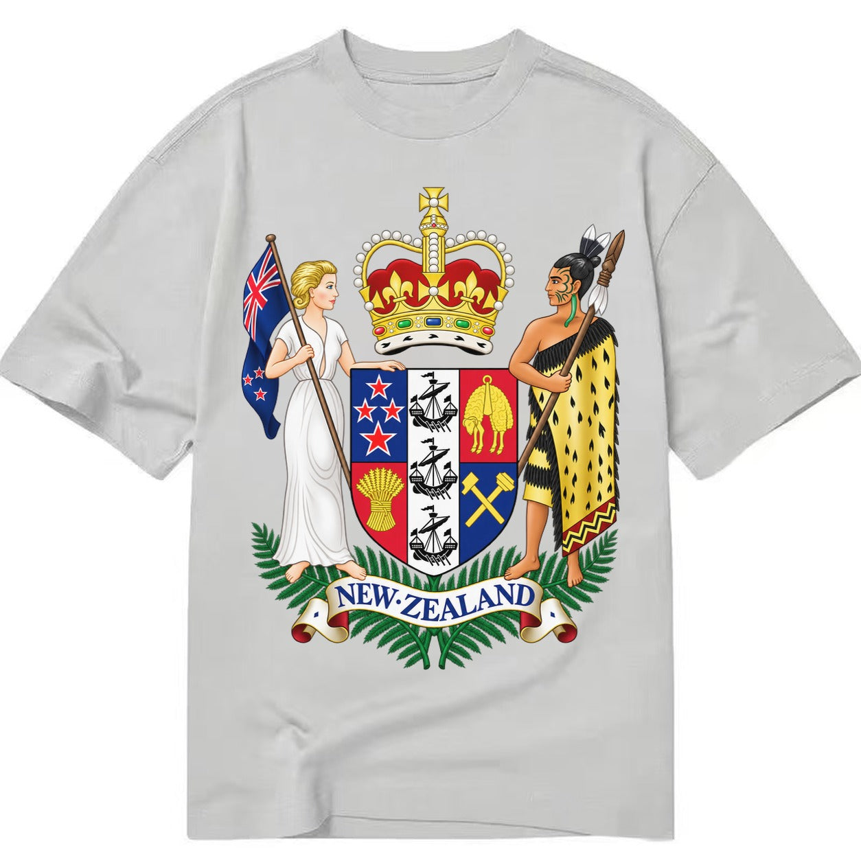 Coat Of Arms Of New Zealand - Classic T-shirt – Grey