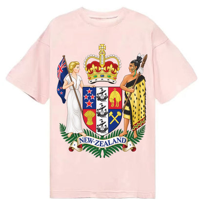 Coat Of Arms Of New Zealand - Classic T-shirt – Pink
