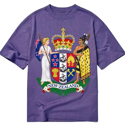 Coat Of Arms Of New Zealand - Classic T-shirt – Purple