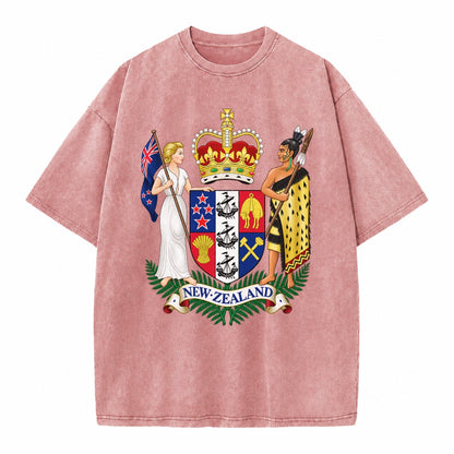 Coat Of Arms Of New Zealand - Vintage T-shirt – Dusty Rose(Rose)