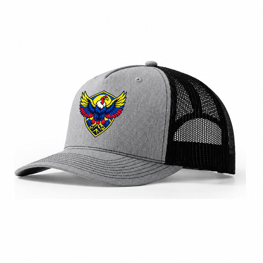 Colombia Minimal Emblem Country Logos Trucker Hat – Sport Grey Black