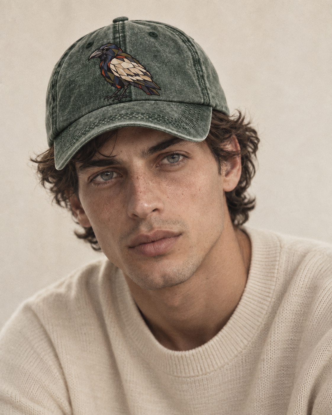Model wearing the cap