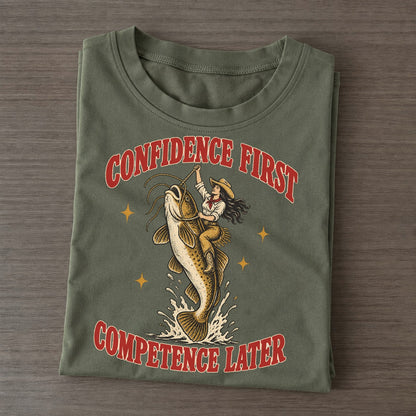 Competence Later Unhinged Affirmations Classic T-shirt – Army Green