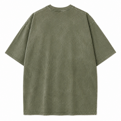 Cooking Chef Hat Toque Blanche With Crossed Spoons In Vintage T-shirt – army-green back view