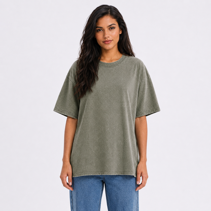 Cooking Chef Hat Toque Blanche With Crossed Spoons In Vintage T-shirt – army-green worn by a model