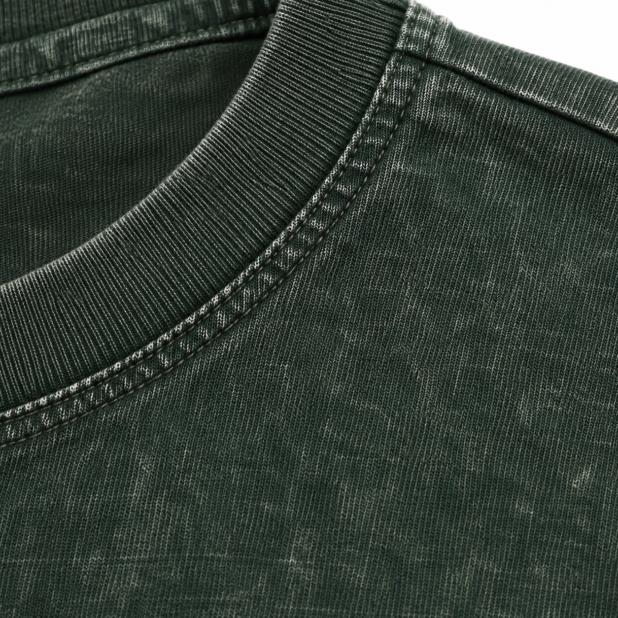 Cooking Chef Hat Toque Blanche With Crossed Spoons In Vintage T-shirt – forest-mist fabric close-up