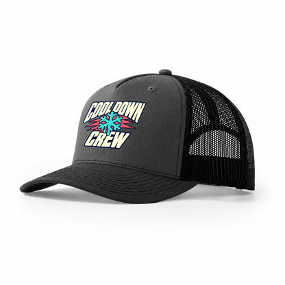Cool Down Crew 90S Running Clubs Trucker Hat – Dark Grey Black
