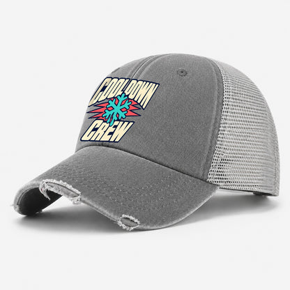 Cool Down Crew 90S Running Clubs Washed Trucker Hat – Grey