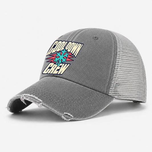Cool Down Crew 90S Running Clubs Washed Trucker Hat – Grey
