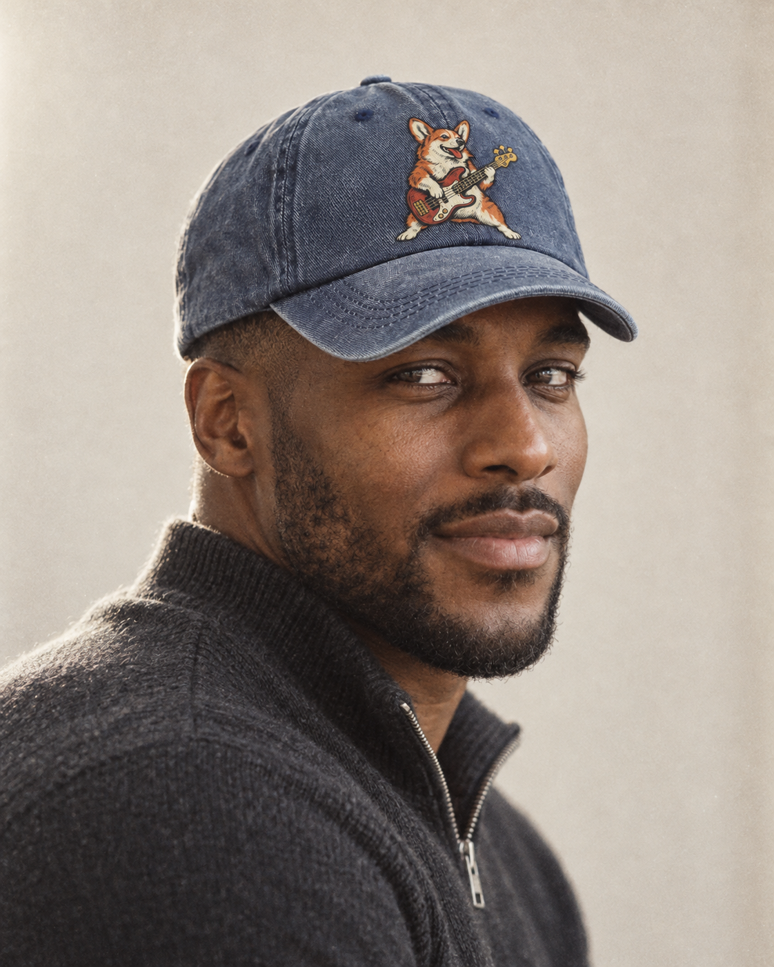 Model wearing the cap
