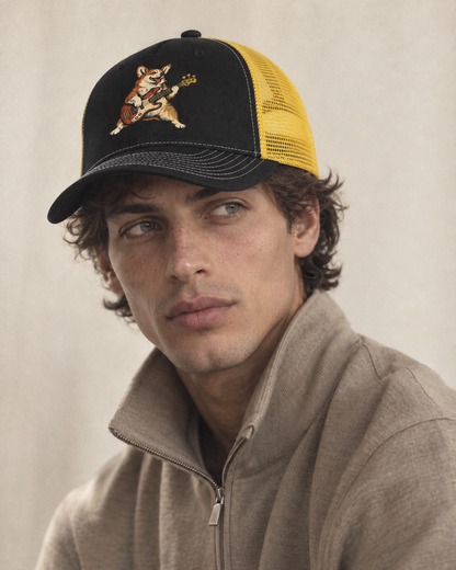 Model wearing the cap