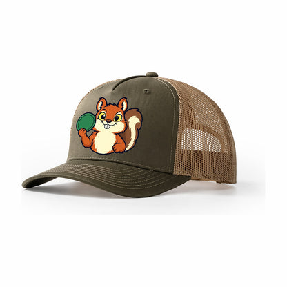 Course Squirrel Disc Golf Trucker Hat – Olive Khaki