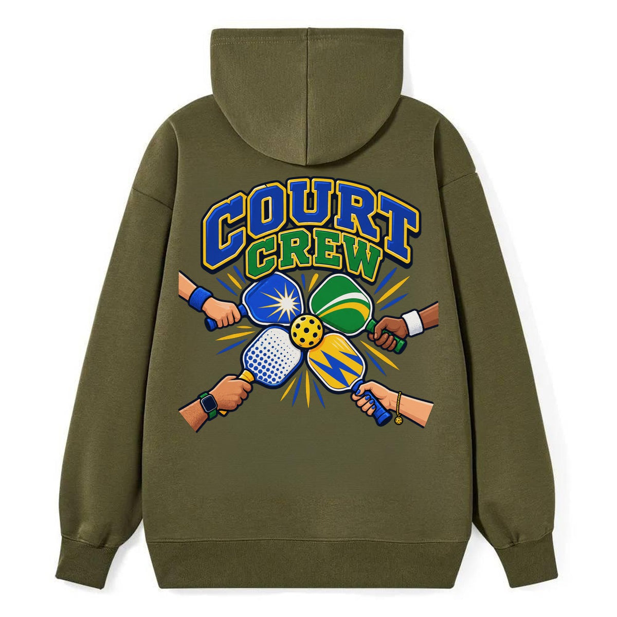 Court Crew Pickleball Life Classic Pullover Hoodie – Armygreen