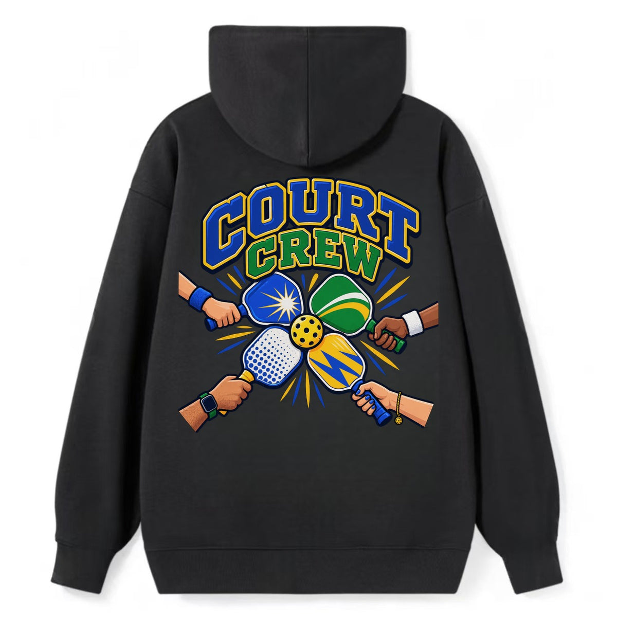 Court Crew Pickleball Life Classic Pullover Hoodie – Black