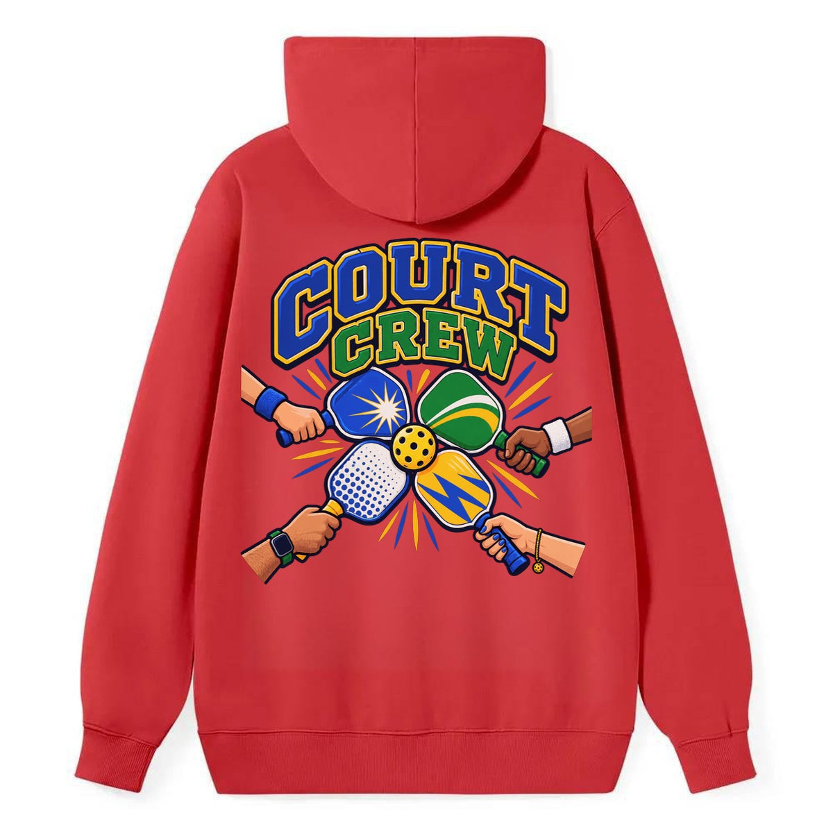 Court Crew Pickleball Life Classic Pullover Hoodie – Red
