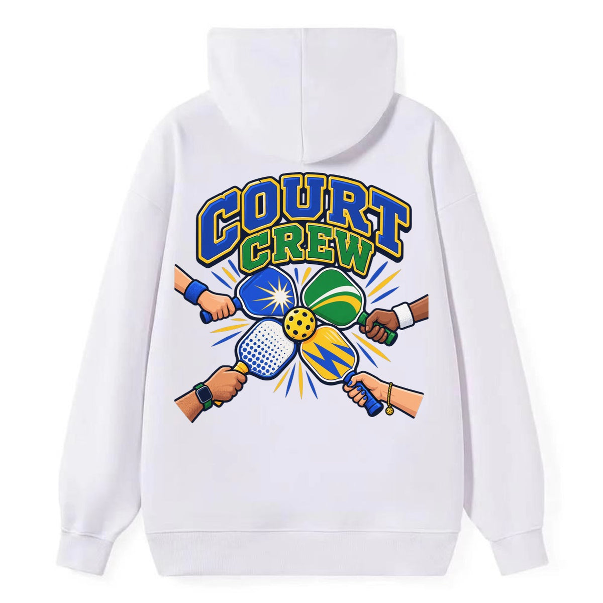 Court Crew Pickleball Life Classic Pullover Hoodie – White