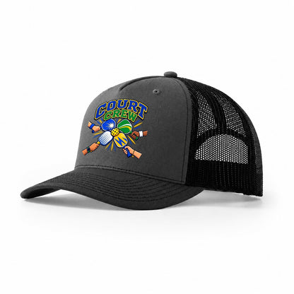 Court Crew Pickleball Life Trucker Hat – Dark Grey Black