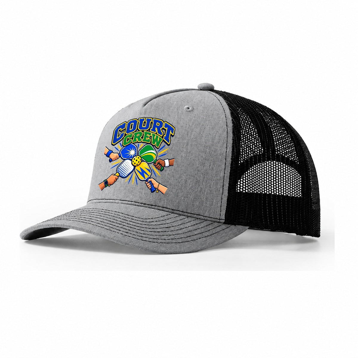 Court Crew Pickleball Life Trucker Hat – Sport Grey Black