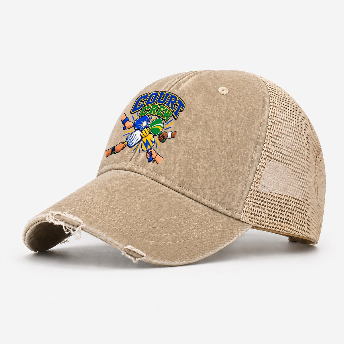 Court Crew Pickleball Life Washed Trucker Hat – Khaki