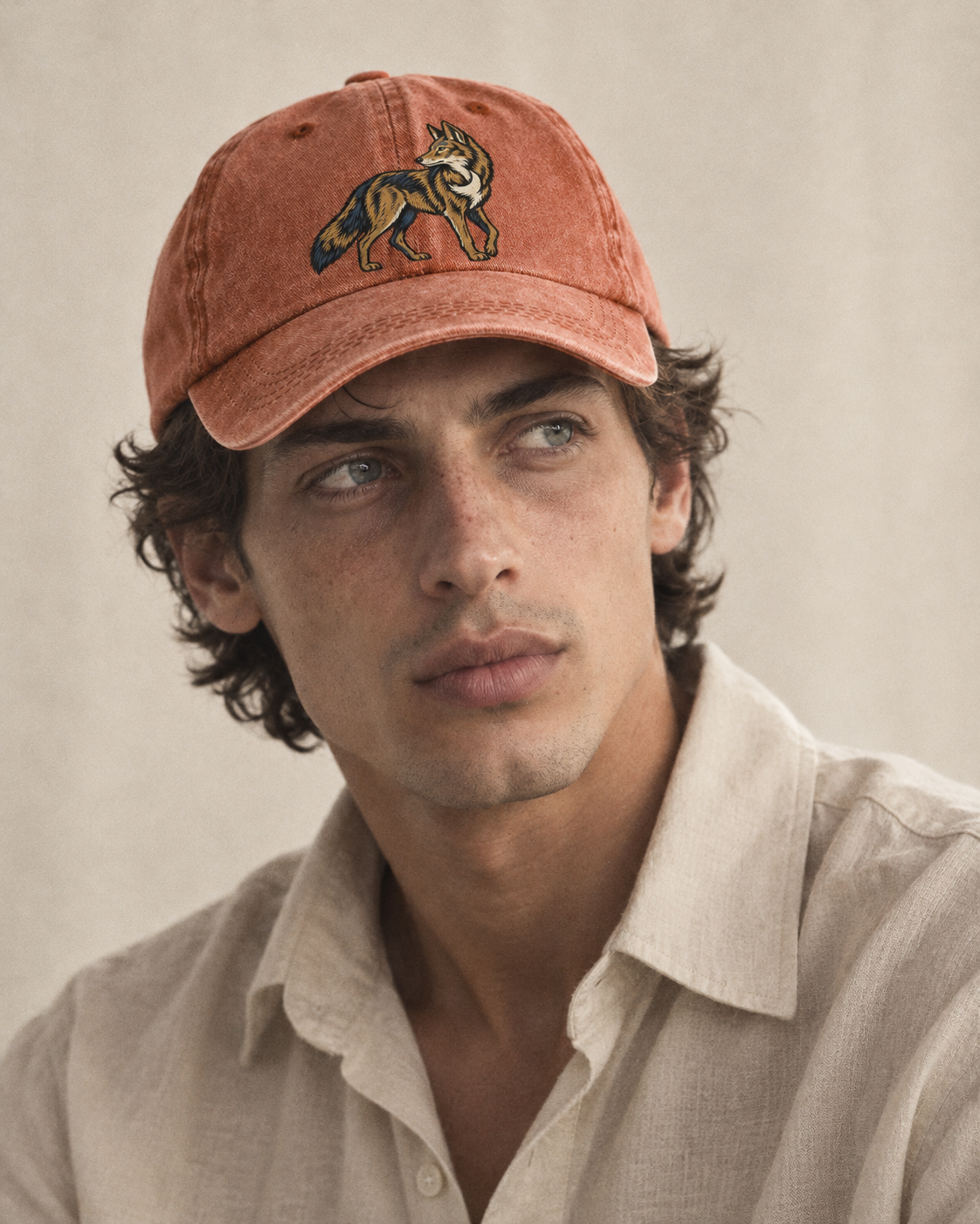 Model wearing the cap