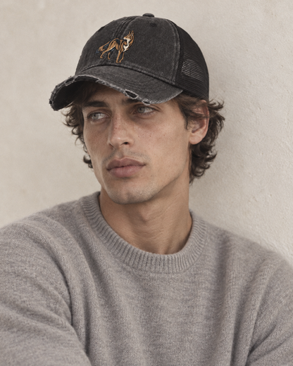 Model wearing the cap