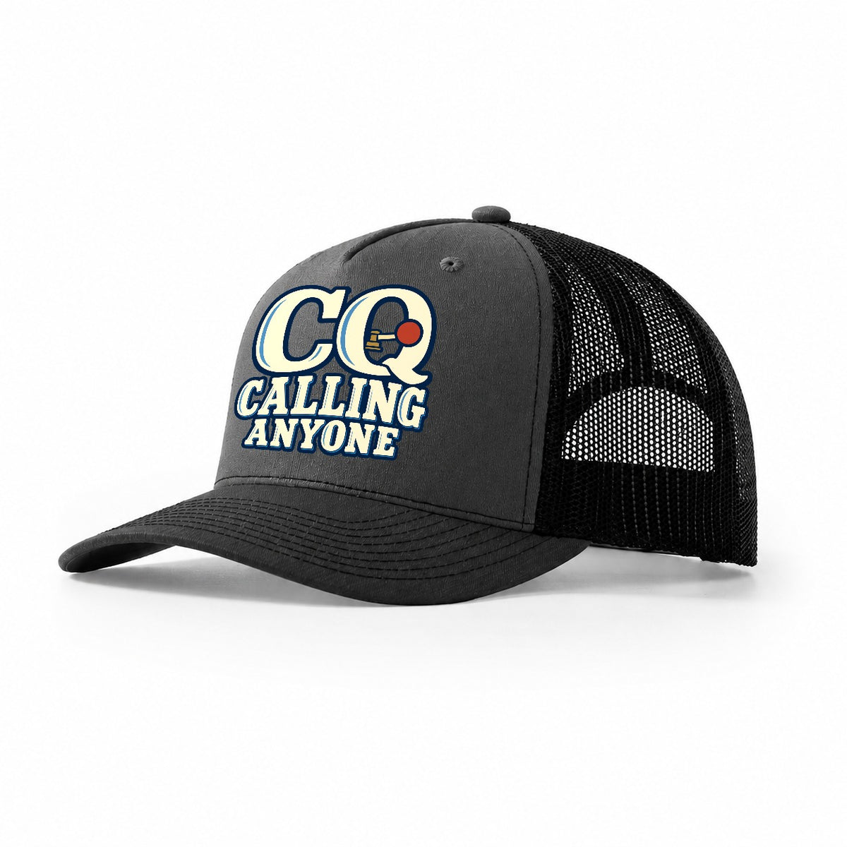 Cq Calling Anyone Amateur Radio Trucker Hat – Dark Grey Black