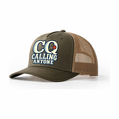 Cq Calling Anyone Amateur Radio Trucker Hat – Olive Khaki
