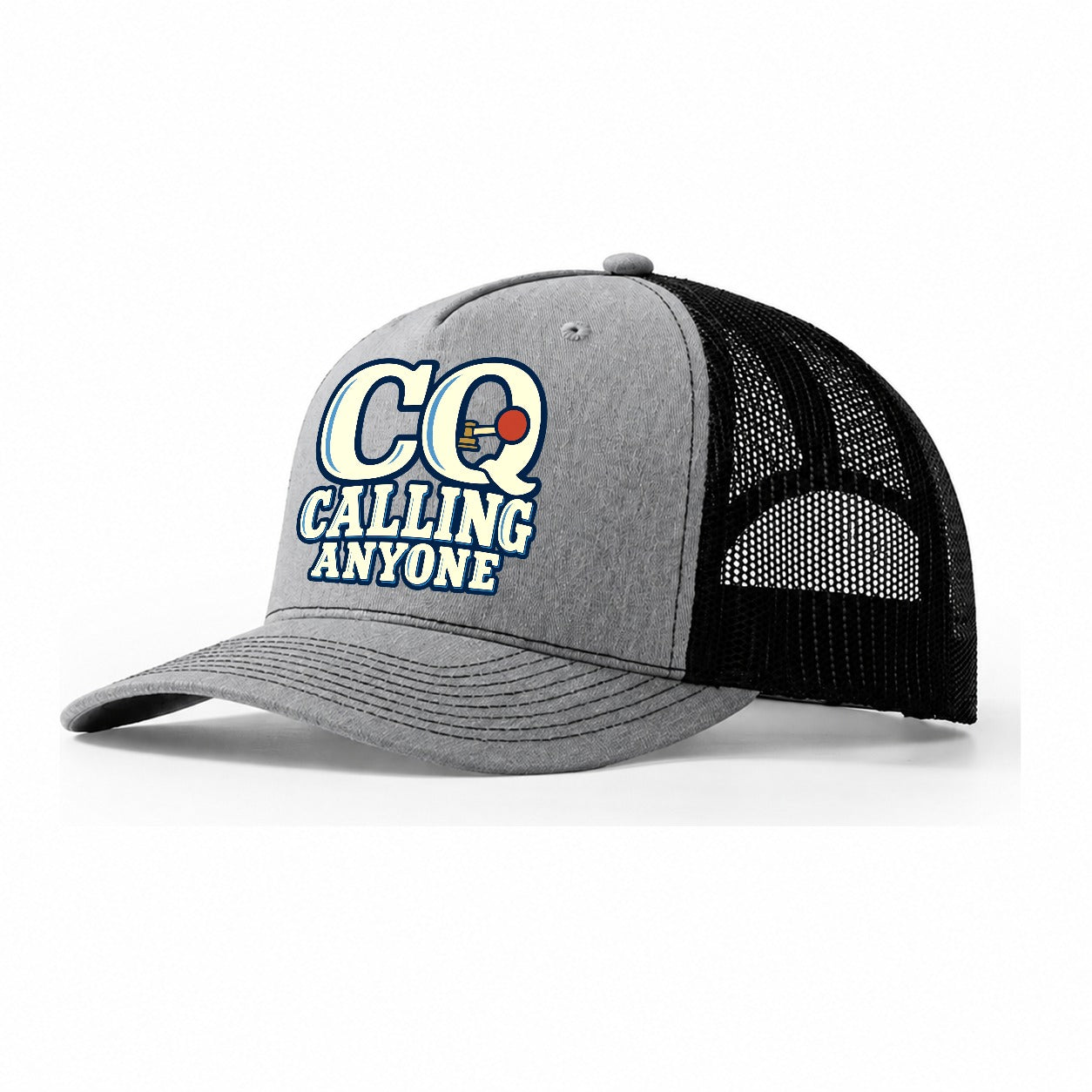 Cq Calling Anyone Amateur Radio Trucker Hat – Sport Grey Black