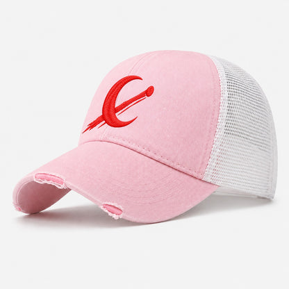 Crescent Meteor Pass Micro Motion Mark Washed Trucker Hat – Light Pink