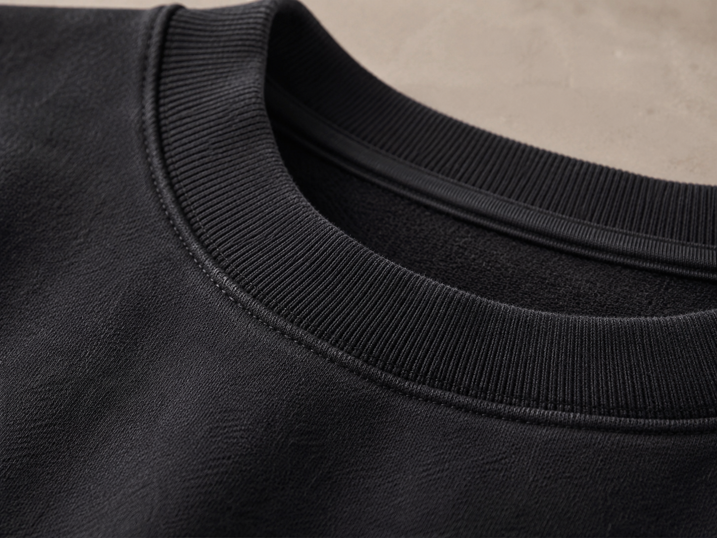 Pandaize crewneck sweatshirt — fabric close-up