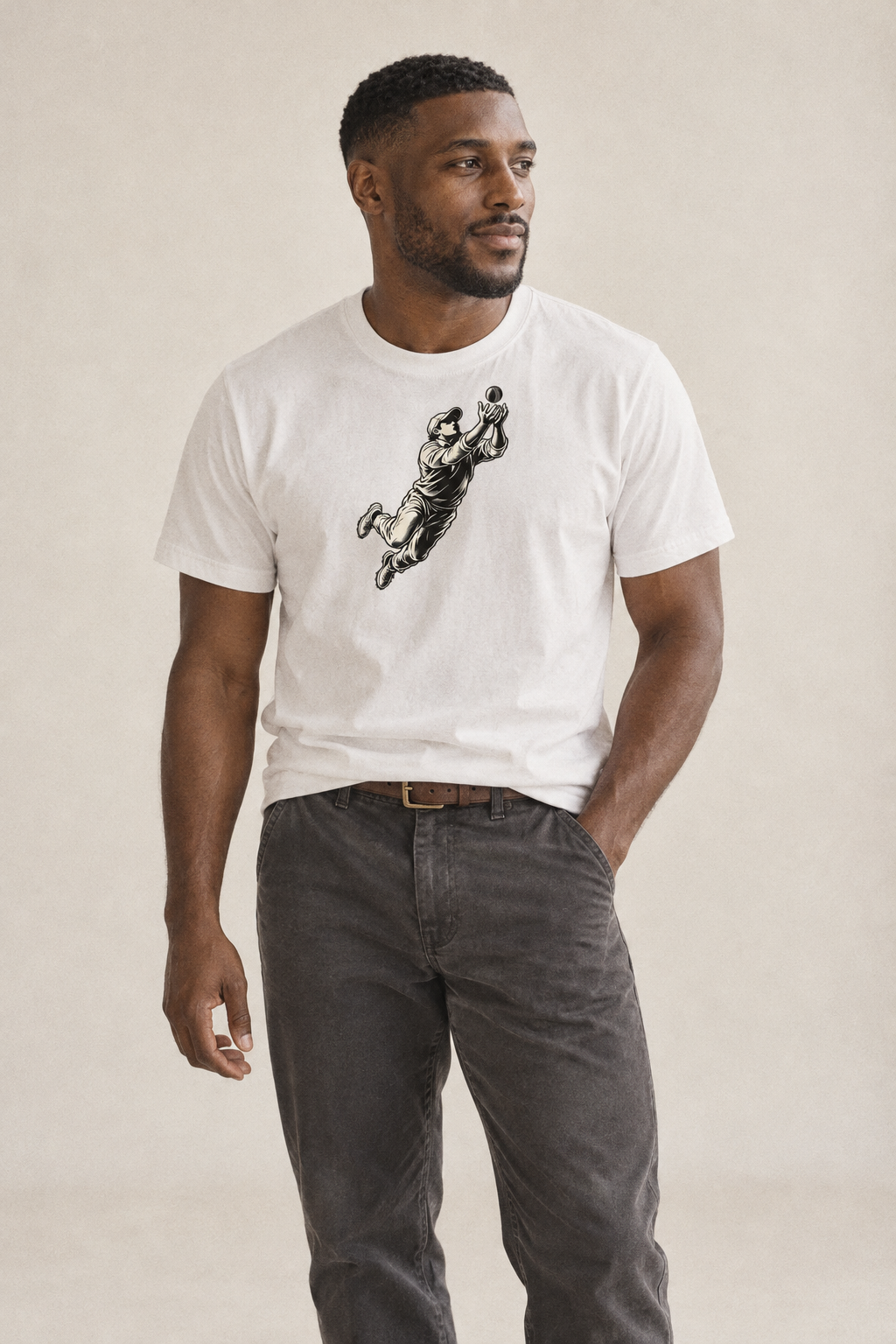 Cricket Diving Slip Catch Global Sports Ink Figures Classic T Shirt 1F88B1D0 – studio model photo