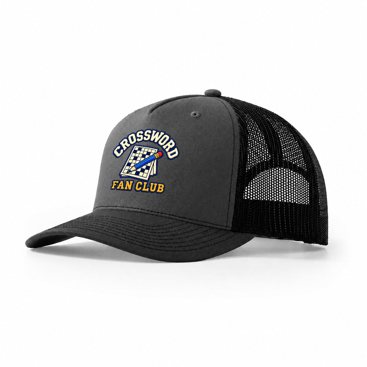Crossword Fan Club Trucker Hat – Dark Grey Black