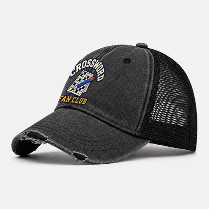 Crossword Fan Club Washed Trucker Hat – Black