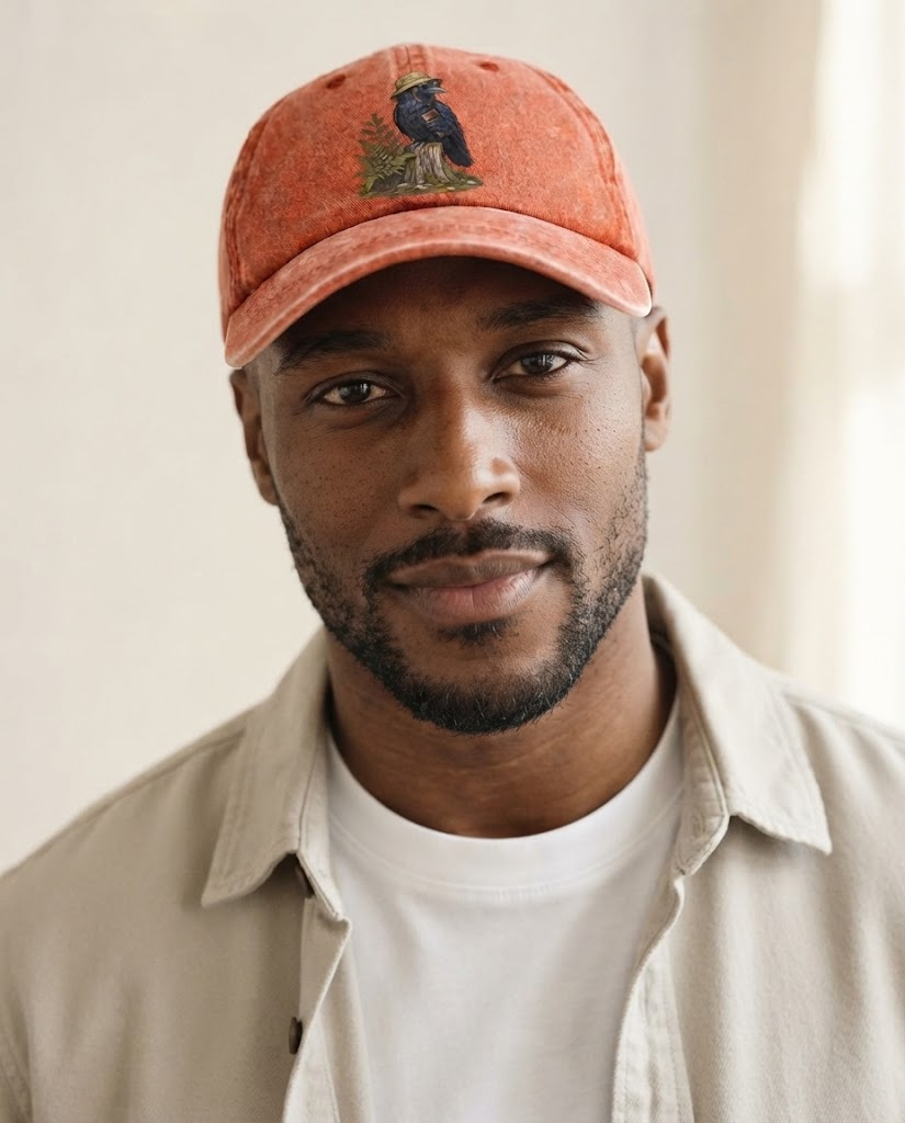 Model wearing the cap