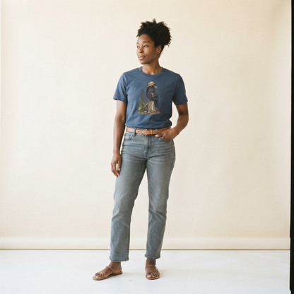 Crow Field Notes Slow Camp Club Classic T-shirt – studio model photo