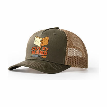 Cut By Hand Woodworking Trucker Hat – Olive Khaki