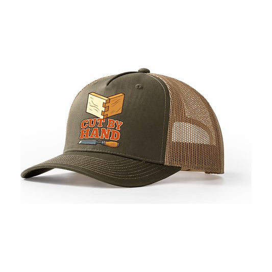 Cut By Hand Woodworking Trucker Hat – Olive Khaki