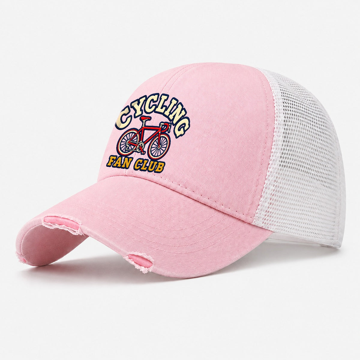 Cycling Fan Club Washed Trucker Hat – Light Pink