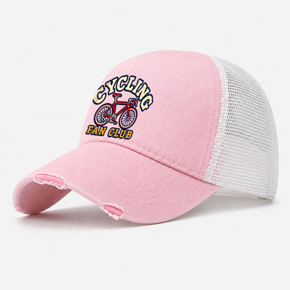Cycling Fan Club Washed Trucker Hat – Light Pink