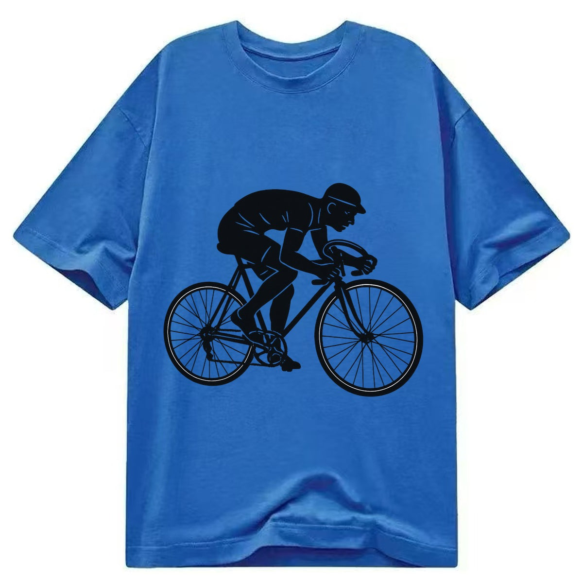 Cyclist sprinting in racing position - Classic T-shirt – Blue