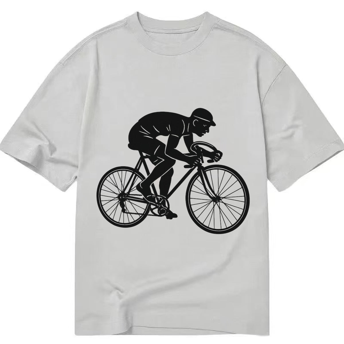 Cyclist sprinting in racing position - Classic T-shirt – Grey